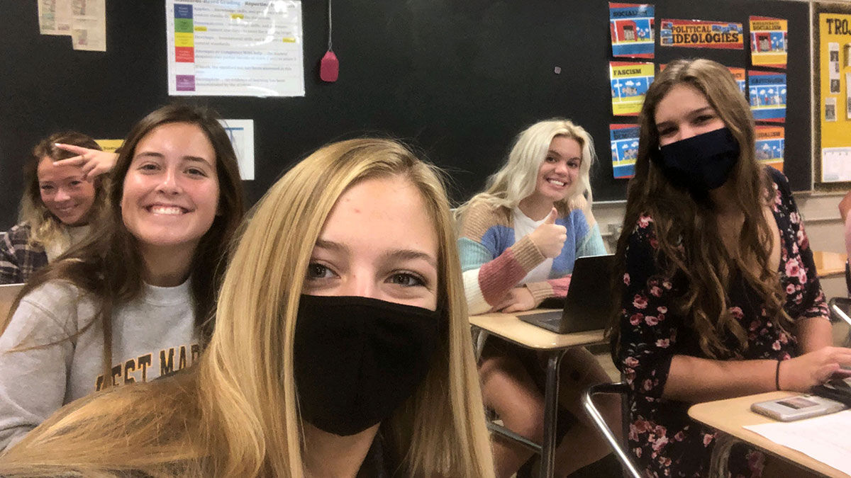 School with mask